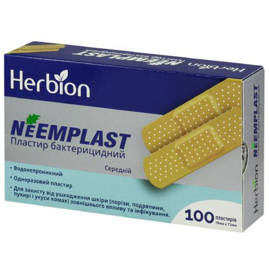 Пластир бактерицидний Neeplast (Німпласт) 19 мм х 72 мм №100